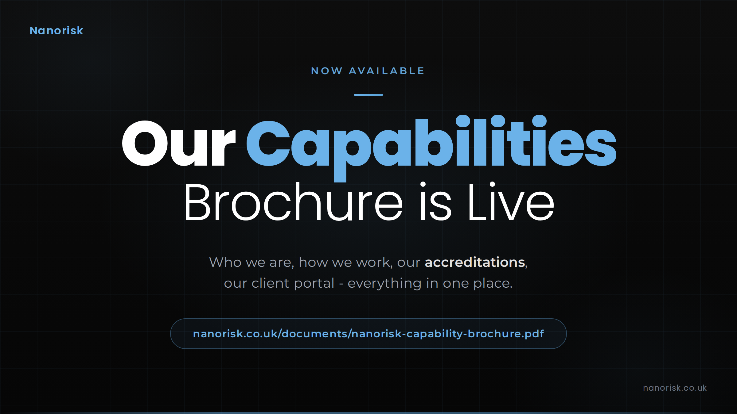 New capabilities and services brochure published