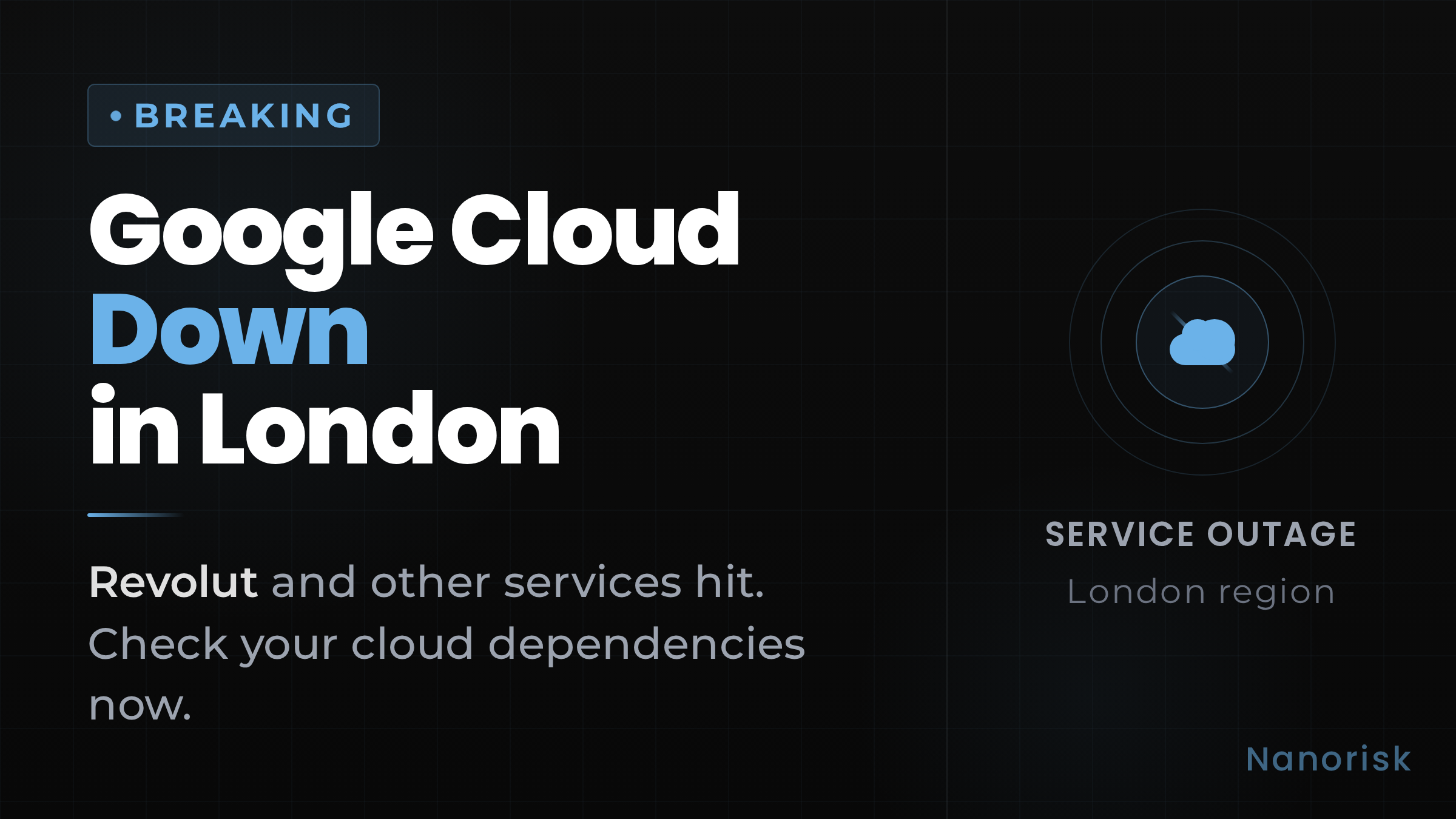 Google Cloud London outage breaking news