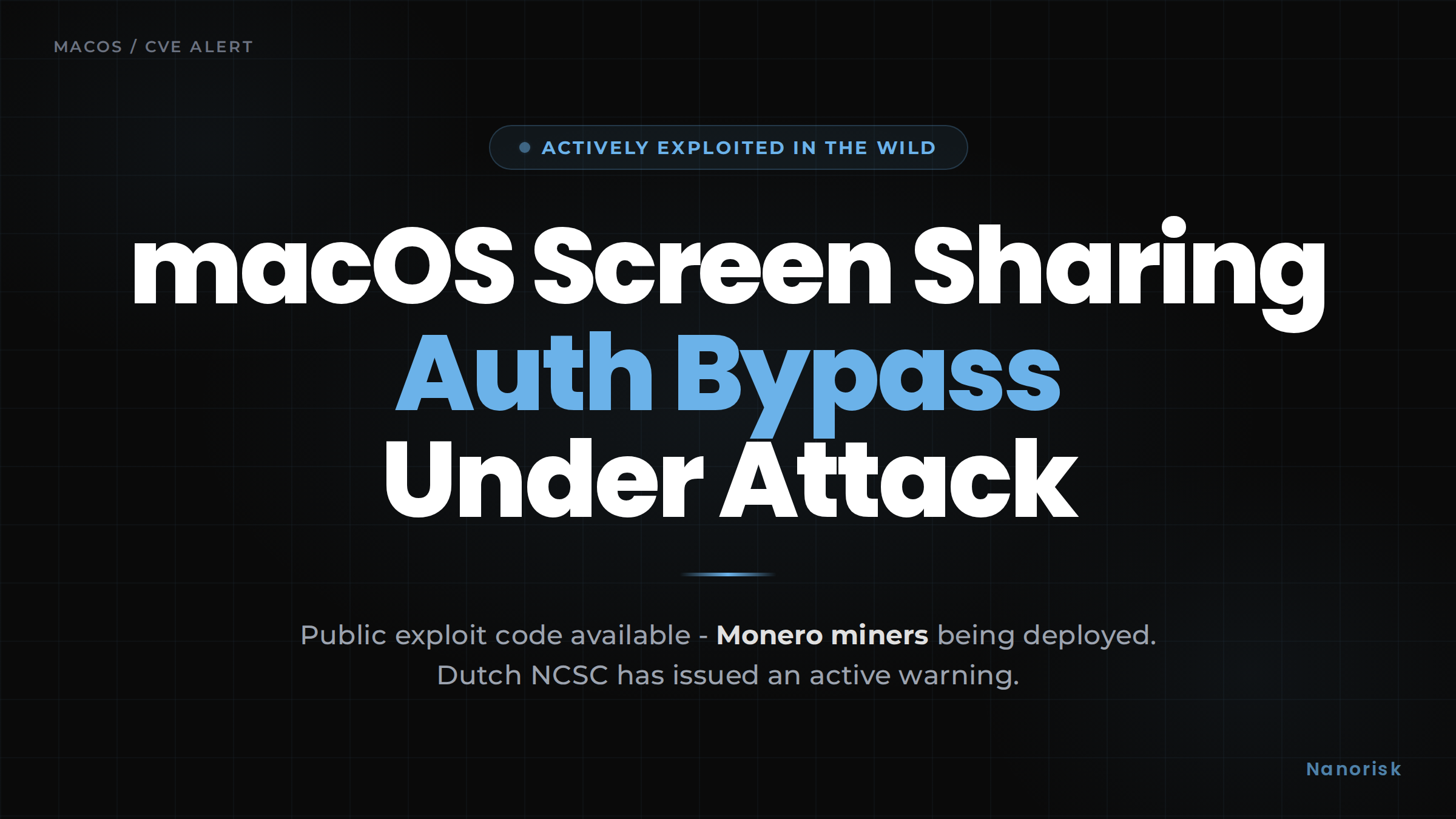 macOS Screen Sharing exploit warning
