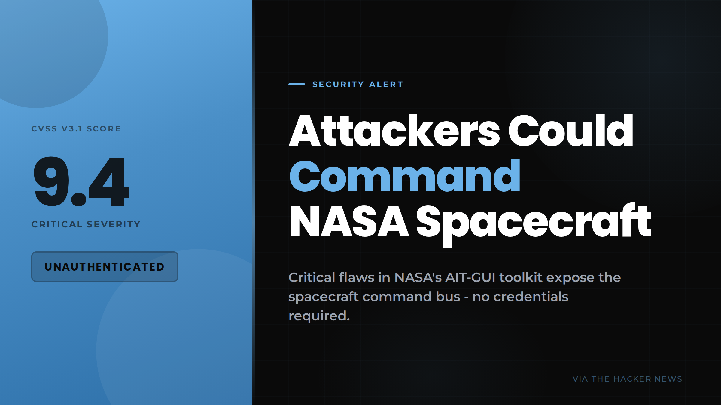 NASA AIT-GUI spacecraft command vulnerability disclosure